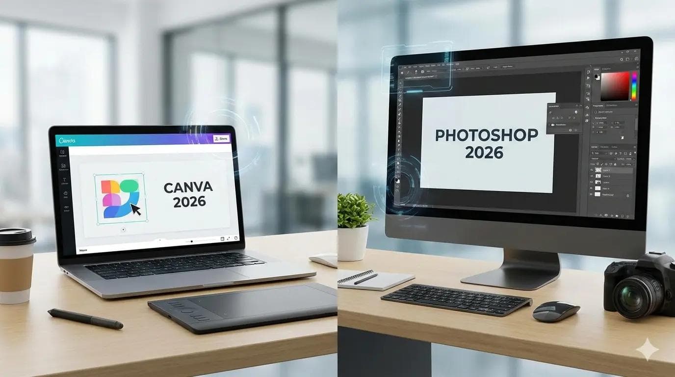 Canva vs Photoshop: The Ultimate Graphic Design Face-Off in 2026